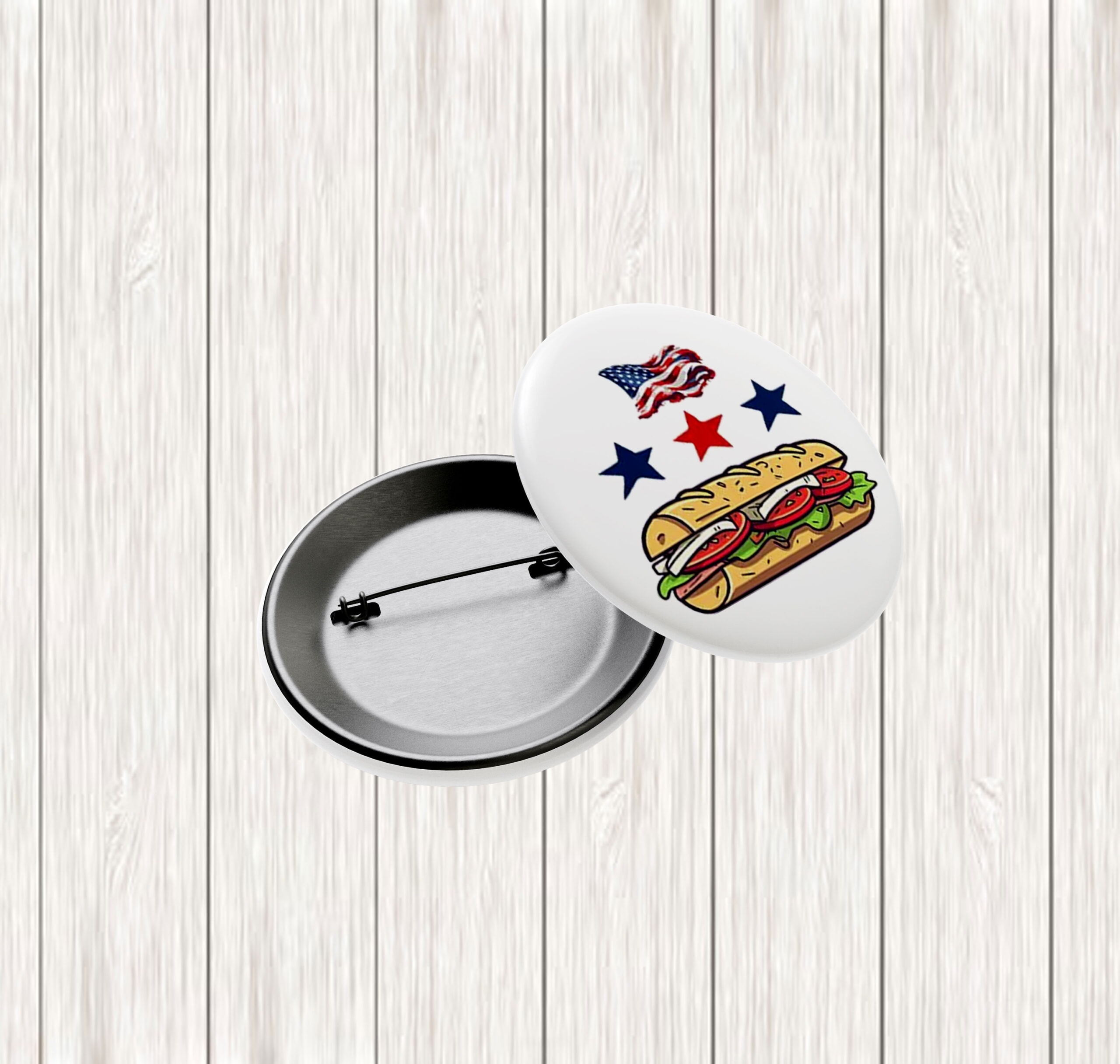 DC Flag Sub Sandwich Button – Washington DC Statehood Protest Pin